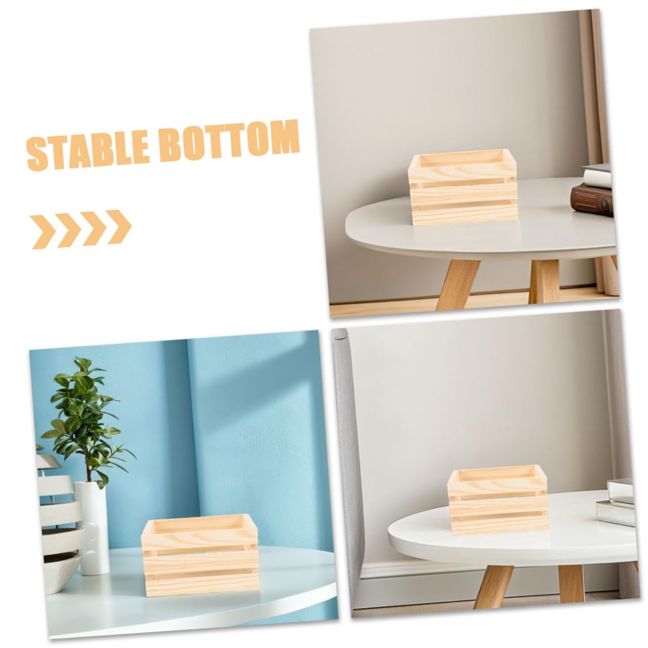 EPIGEIST 3Pcs Miniature Wooden Crates for Dollhouse Storage Tiny Baskets for Kids Pretend Play Craft Projects 4.92X3.46X2.76In Durable Mini Dollhouse Accessories - Image 3