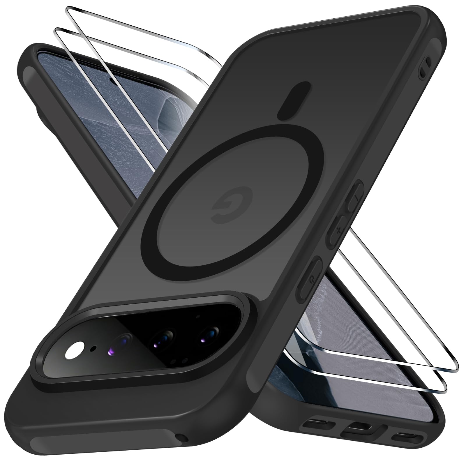 ivoler für Google Pixel 11 Pro Hülle,mit 2 Panzerglas,Magsafe,Schwarz