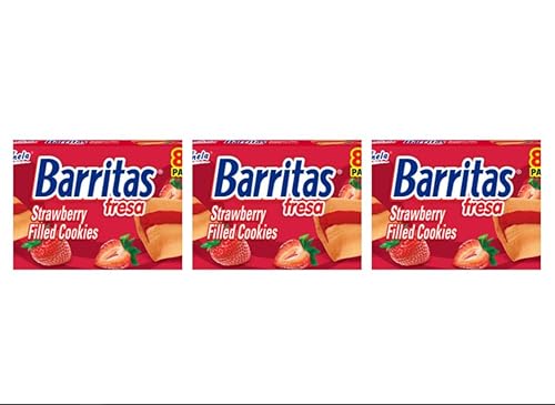 Marinela Barritas Fresa Fresa - Barra de galletas con relleno suave, paquete de 3 (24 unidades)