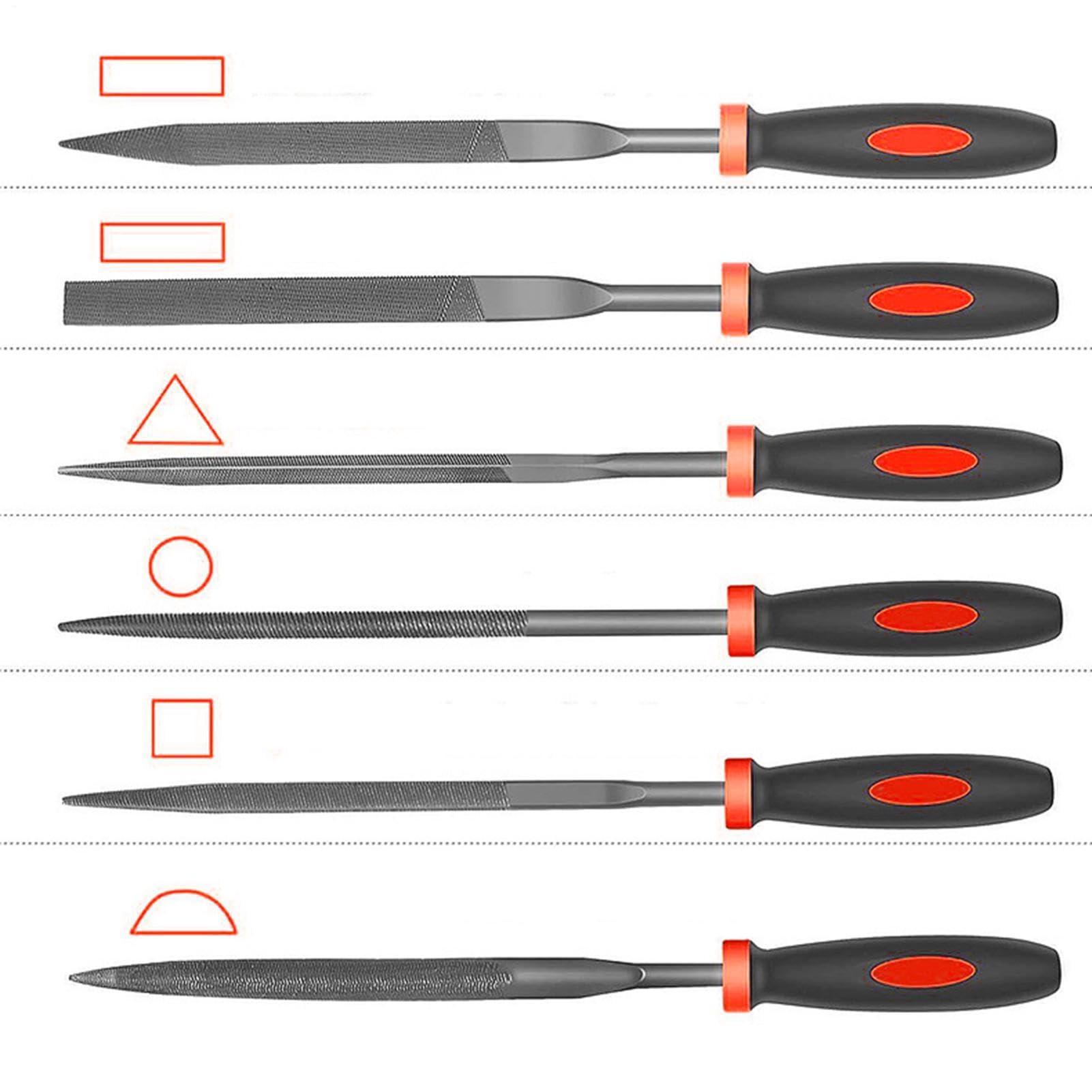 Set di lime in acciaio ad alto tenore di carbonio, multiuso: piatta | semicircolare, rotonda, grande, ad ago di precisione, per lavorazione del metallo, lime per legno, lavorazione del legno