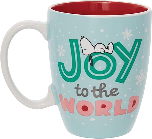 Department 56 Peanuts Snoopy Joy to the World - Taza de café, 16 onzas, multicolor