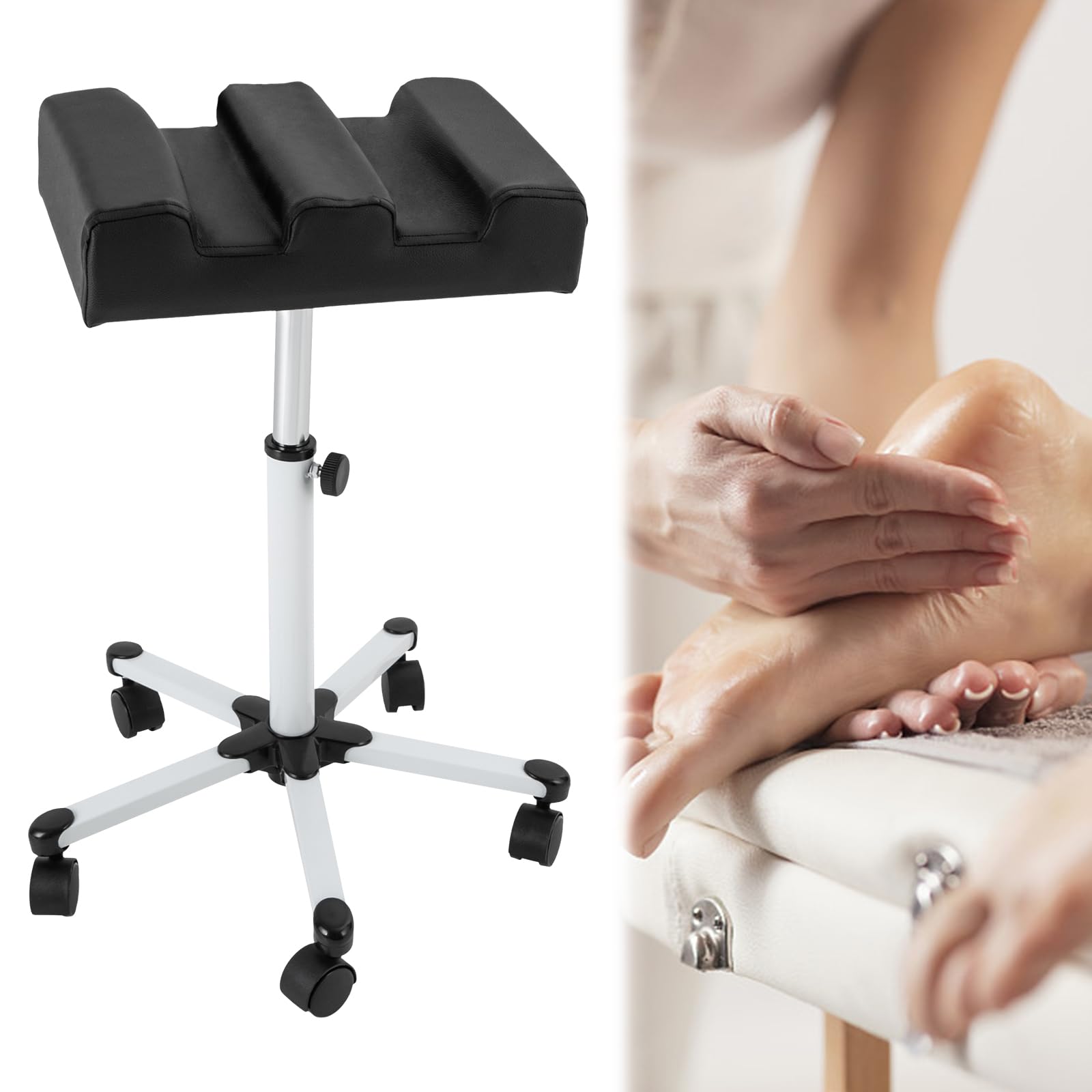 Poggiapiedi per manicure, altezza regolabile pedicure manicure pedicure pedicure poggiapiedi salone poggiapiedi salone spa attrezzature, sgabello per unghie rimovibile