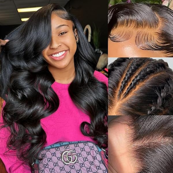 30 Inch Lace Front Wig Human Hair Body Wave 13×4 Glueless Wigs Human Hair Pre Plucked with Baby Hair 180% Density Frontal Wigs for Black Women Human Hair HD Lace Brazilian Virgin Hair Body Wave Wig