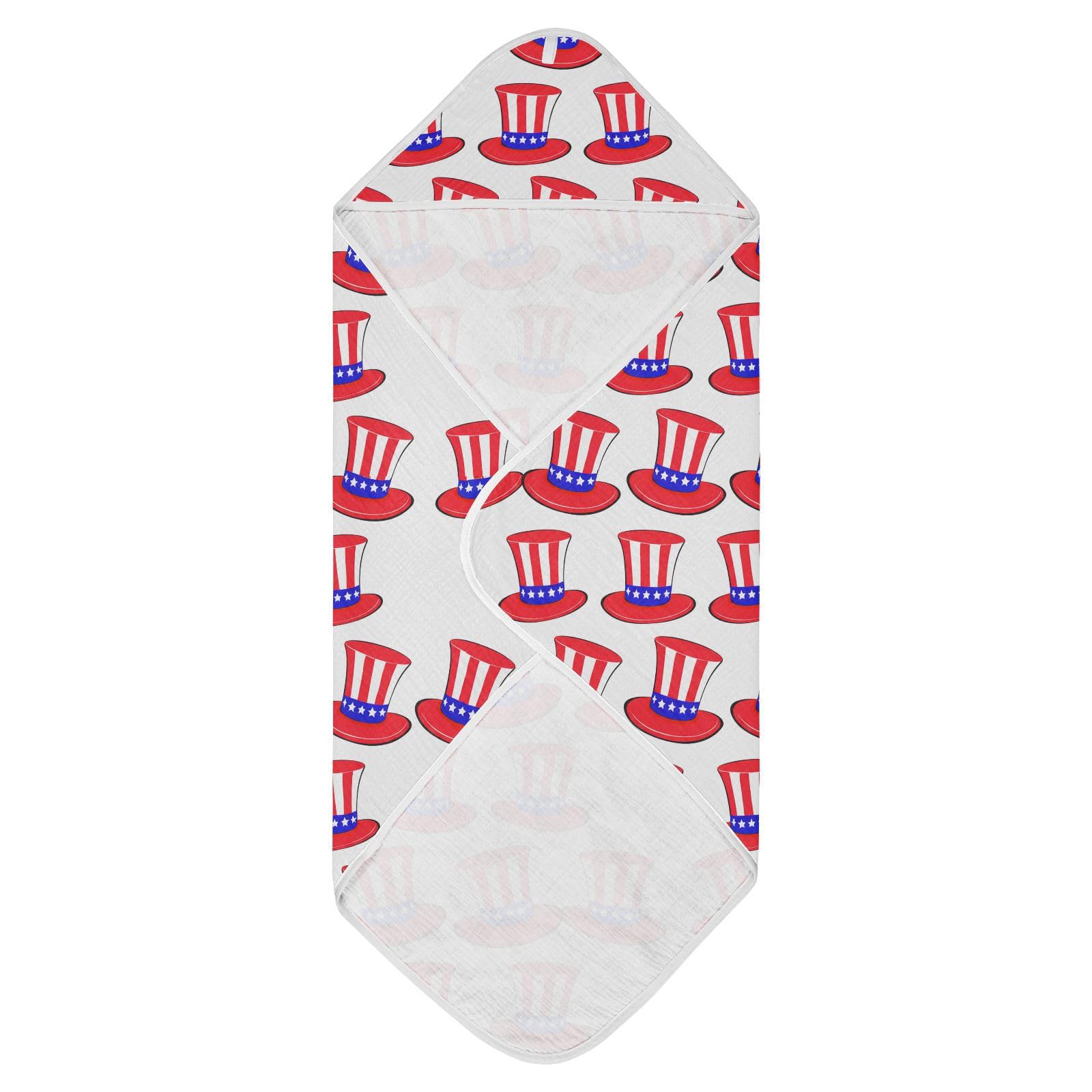 Msyxl Independence Day Hooded Towel - Ultra Soft & Absorbent Muslin Cotton Bath Towel for Babies, Toddlers, Newborn - Boys & Girls Essential 30
