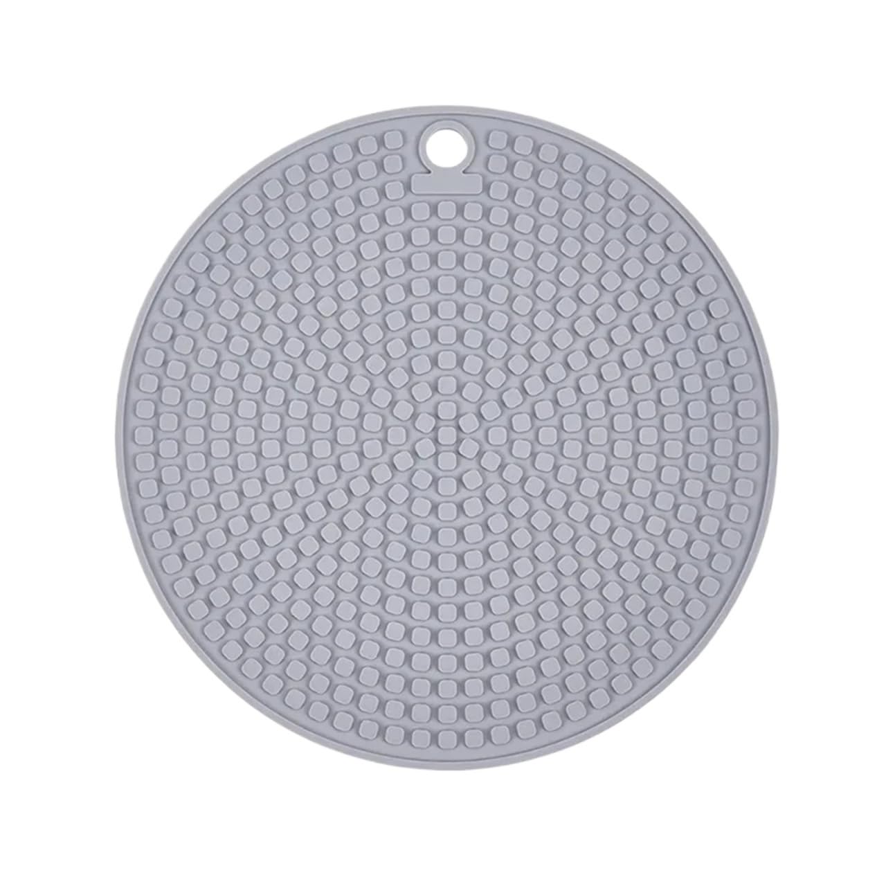 silicone trivet Table Mat, Silicone Trivet Heat Insulation Mat For Dining Table Kitchen Multicolor Multiple Sizes(Light Gray,S-18CM)