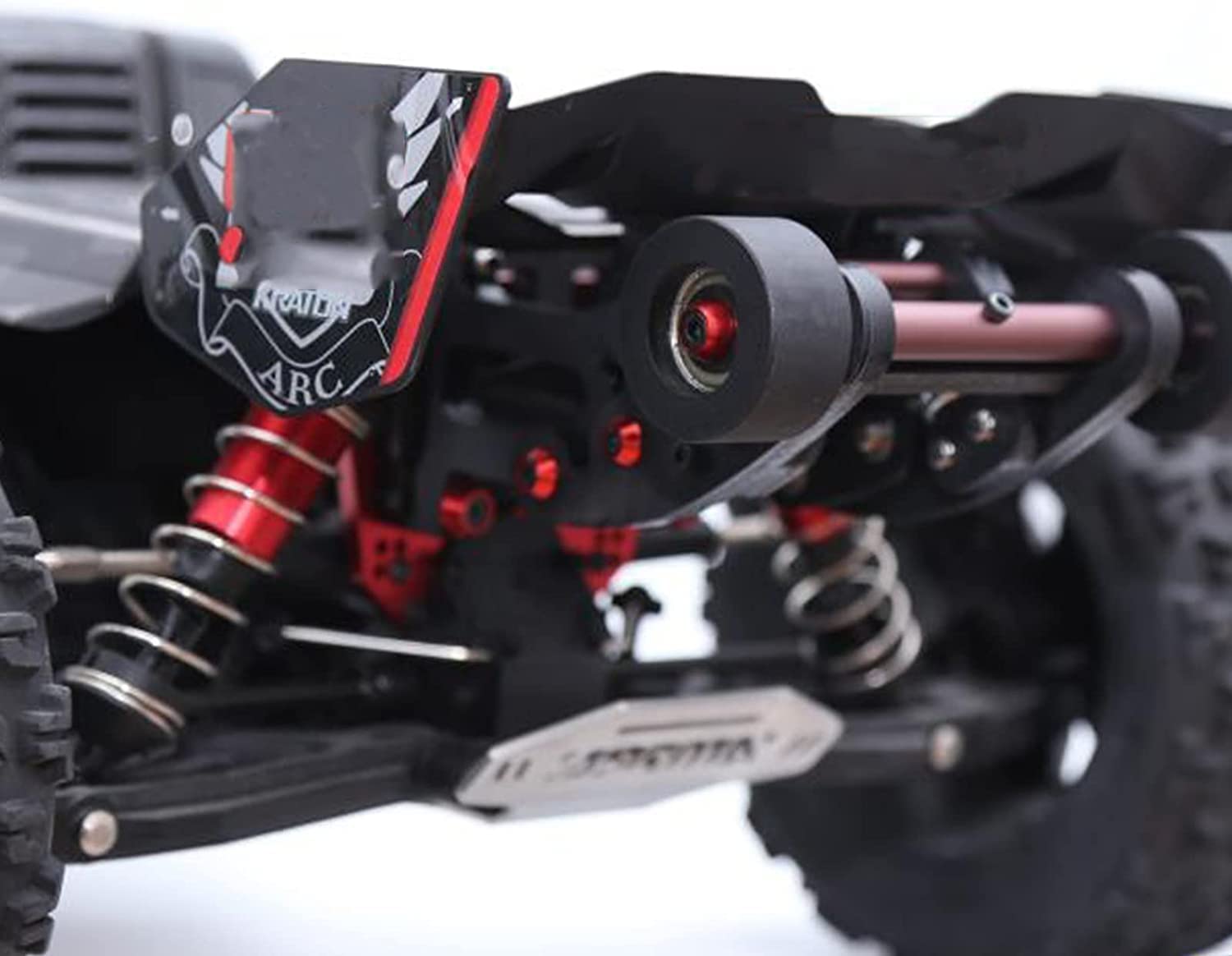 QingLeng Wheelie Bar For Traxxas X-MAXX 1/5 Scale – Nylon With Dual Spring Buffer, Red Wheels, Replaces Part 7776 - View #10
