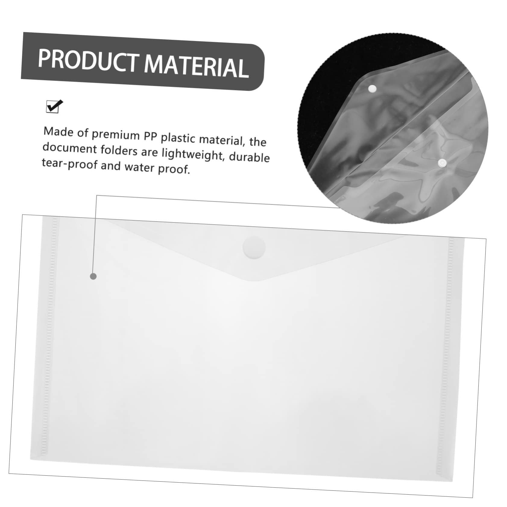 MAGICLULU Borse per Documenti A4 Bottone Snap in Plastica, 40pezzi Portadocumenti Ufficio Studenti per Contratti, Fatture e Archiviazione