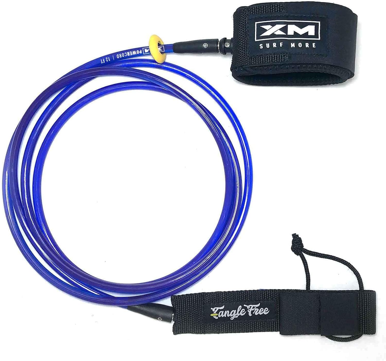 Big Wave 10ft Surfboard Leash with Tangle Free Upgrade, Cord Thickness (.313in), Key Pocket, Unbreakable Swivels, Detachable Railsaver, Made in USA