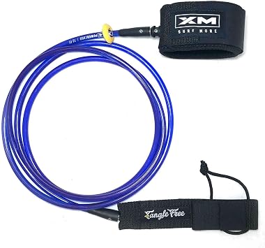 Big Wave 9ft Surfboard Leash with Tangle Free Upgrade, Cord Thickness .313in, Key Pocket, Unbreakable Swivels, Detachable Railsaver, Made in USA