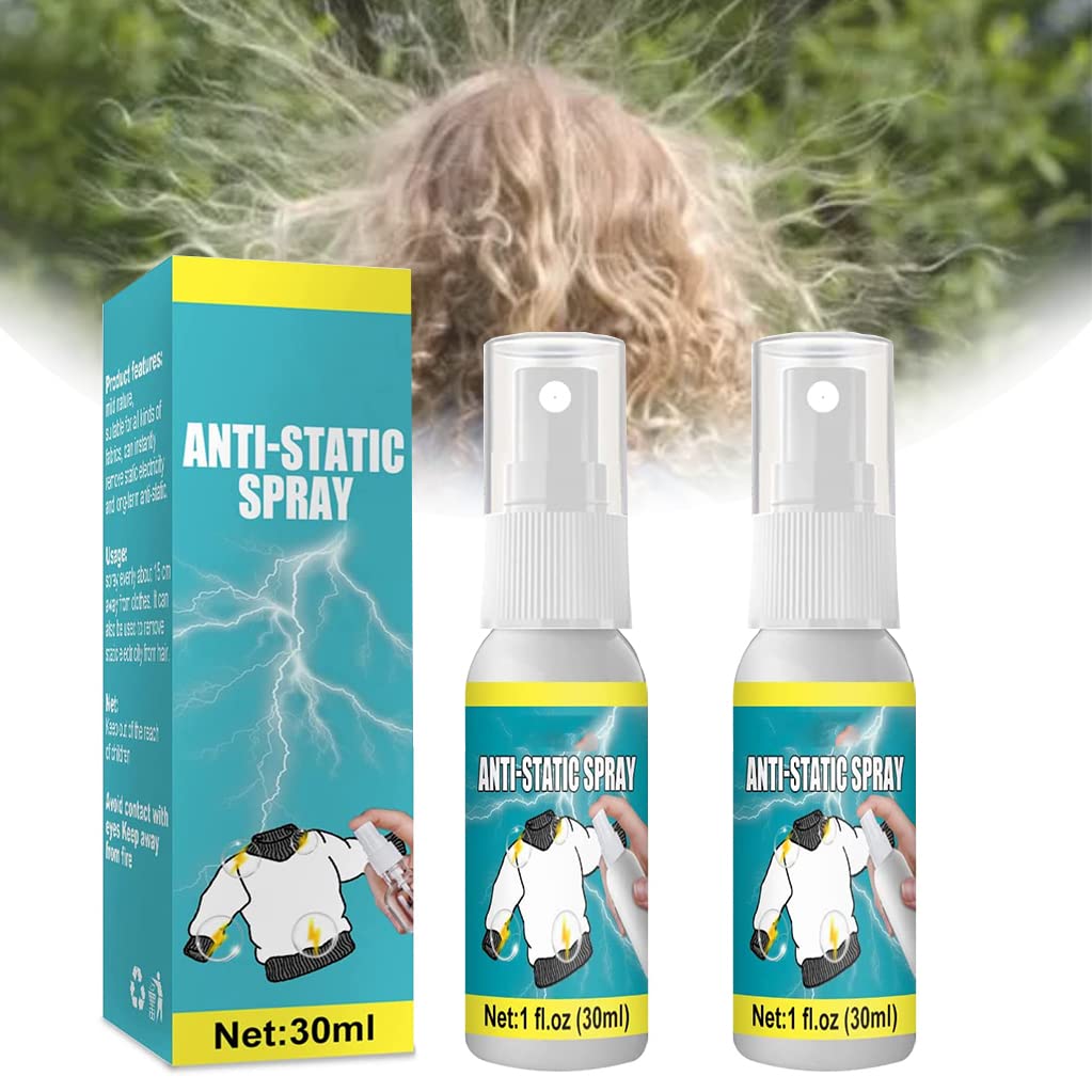 MRSM 2Piece Static Cling Remover,Natural Static Cling Remover, Static Spray for Clothes,Anti-Static Spray for Hair,Mild Non-irritating Long-Lasting Effect, Reduce Static Spray for Clothes