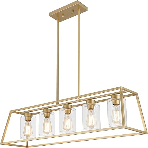 Miniatura 13 de Luces Colgantes Negras para Isla de Cocina | Lámpara Colgante de Linterna de 1 Luz con Pantalla de Vidrio Transparente para Comedor | Entrada | Baño