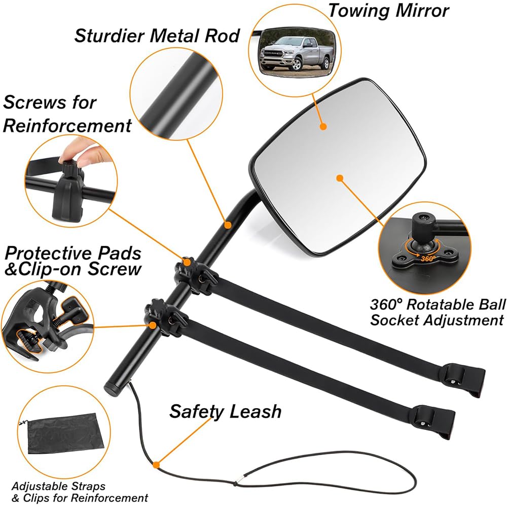 2 Specchietti Estensione Per Rimorchio - Universali Per SUV, Camper E Veicoli Grandi