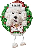 Vista 13 de Adornos personalizados para árbol de Navidad 2024 para mascotas – Razas de perros Chihuahua – Adorno personalizado de Feliz Navidad – Recuerdo