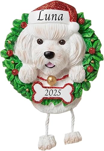 Miniatura 13 de Adornos personalizados para árbol de Navidad 2024 para mascotas – Razas de perros Chihuahua – Adorno personalizado de Feliz Navidad – Recuerdo