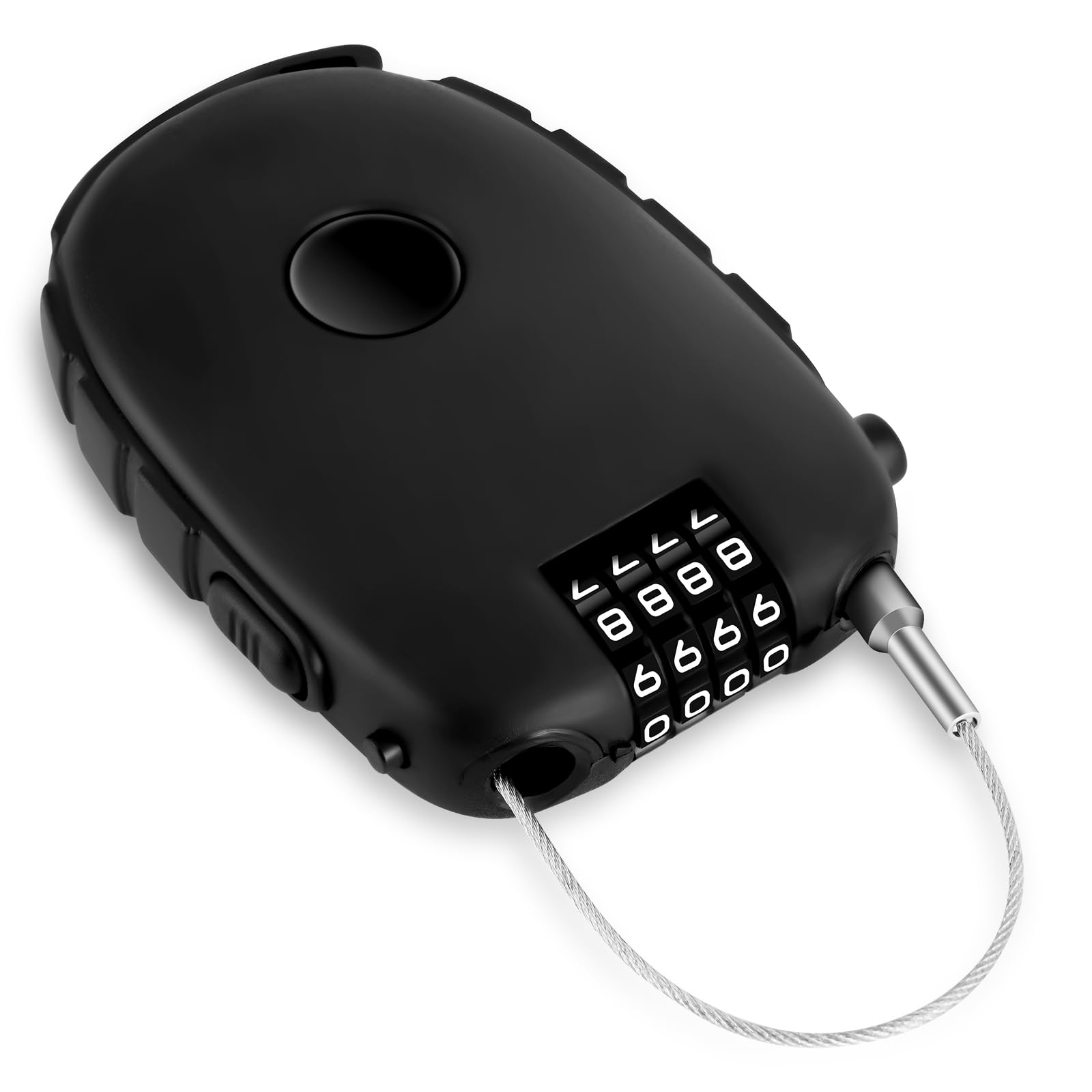 Aini 1PCS 4-Digit Cable Lock Combination, 130cm Stainless Steel Core Retractable Bike Lock, Flexible Ski & Security Password Locks, Strong Wire Locks for Luggage, Helmets, Suitcases, Bike, Snowboard