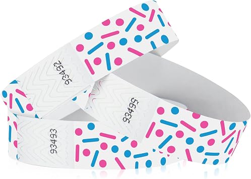 500 WristCo Sprinkles Tyvek Wristbands for Events - Tamper-Proof