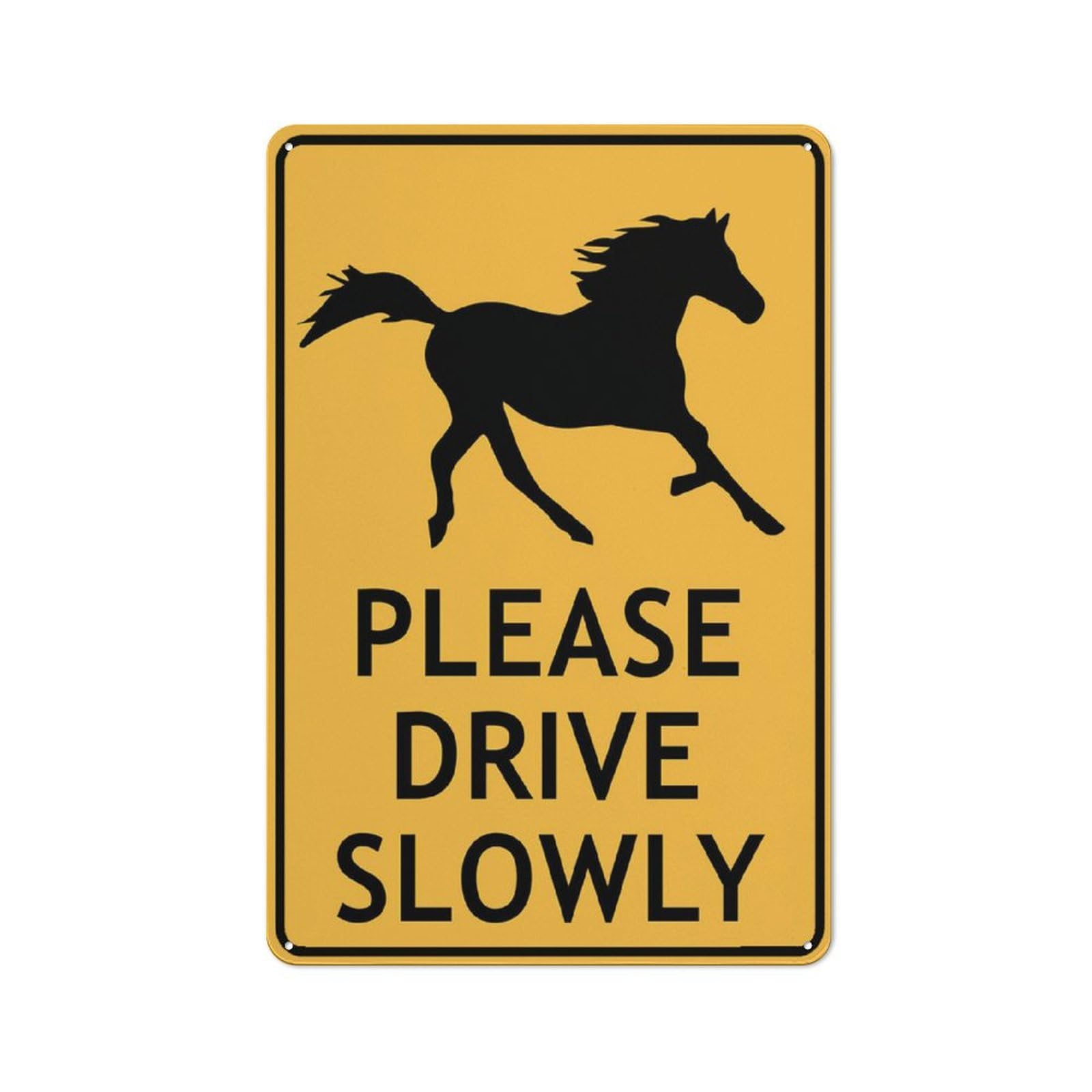 Brumbys Please Drive Slowly Sign For House 12" X 8" Yard Sign, Premium Aluminum, Sun-Proof, Rust-Free