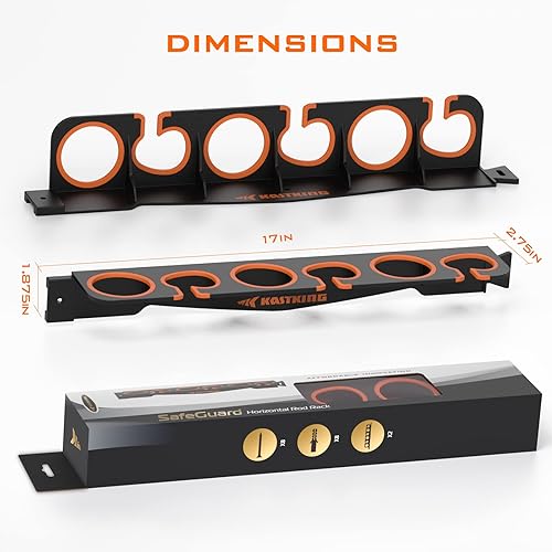 Miniatura 7 de KastKing SafeGuard - Soporte para caña de pescar para garaje, pared o techo, organizador de almacenamiento para caña de pescar, soporte para caña de