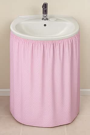 Diamond Stitch Bathroom Sink Skirt – Waterproof Fabric, Hides Pipes and ...