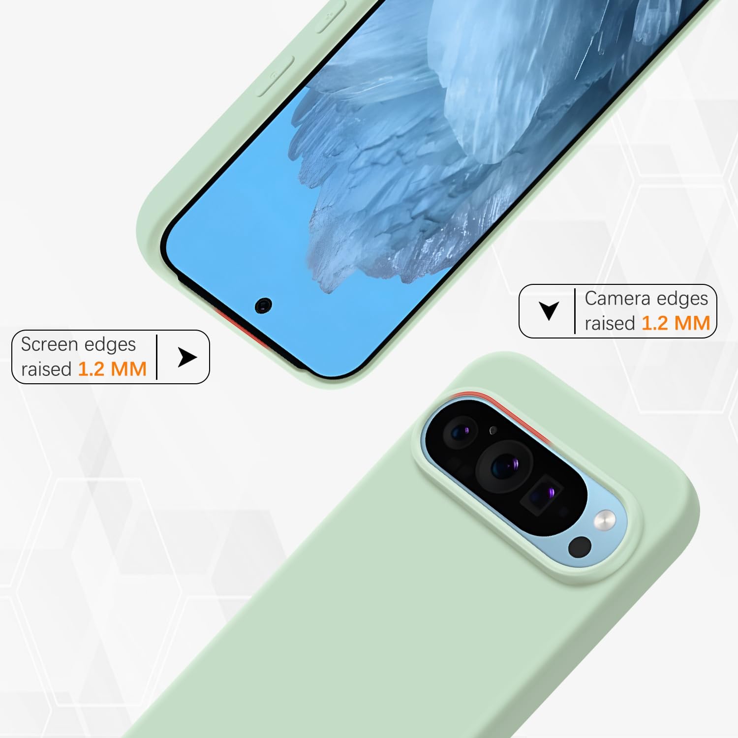 Tveinan Silicone Case for Google Pixel 9 / 9 Pro, Soft-Touch, Shockproof Dustproof Protective Phone Case - Image 4