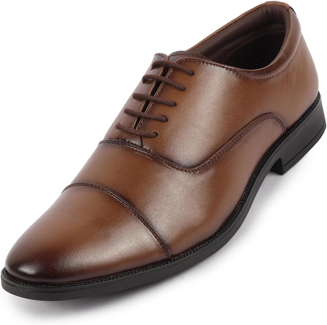 FAUSTOMen's Formal Office Meetings Work Lace-Up Derby Shoes