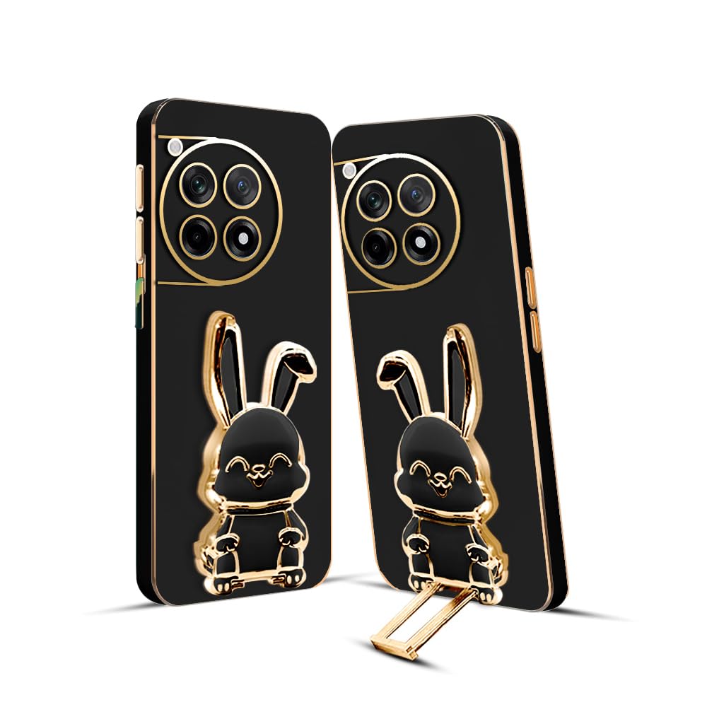 KARWAN® 3D Bunny with Folding Stand Back Cover Case Compatible for Oneplus 12R | Slim electroplated case | Stand case | Soft TPU | Space Astro Theme | Camera Protection-Black (B0CVQNBFKK) Amazon Price History, Amazon Price Tracker