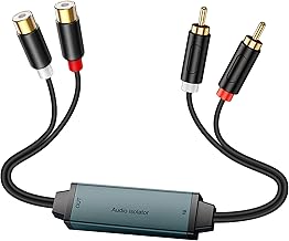 Duttek Noise Isolator Ground Ring 20cm RCA Noise Filter Eliminates Buzzing for Car/Home Audio Stereo System with RCA Audio Cable