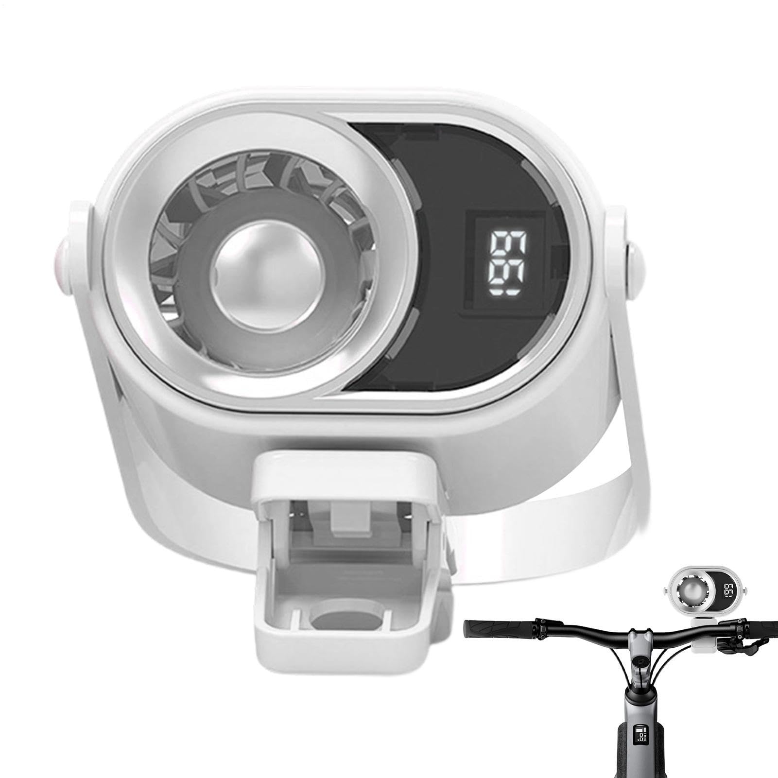 Mini ventilateur à pince rechargeable 4 vitesses avec éclairage LED