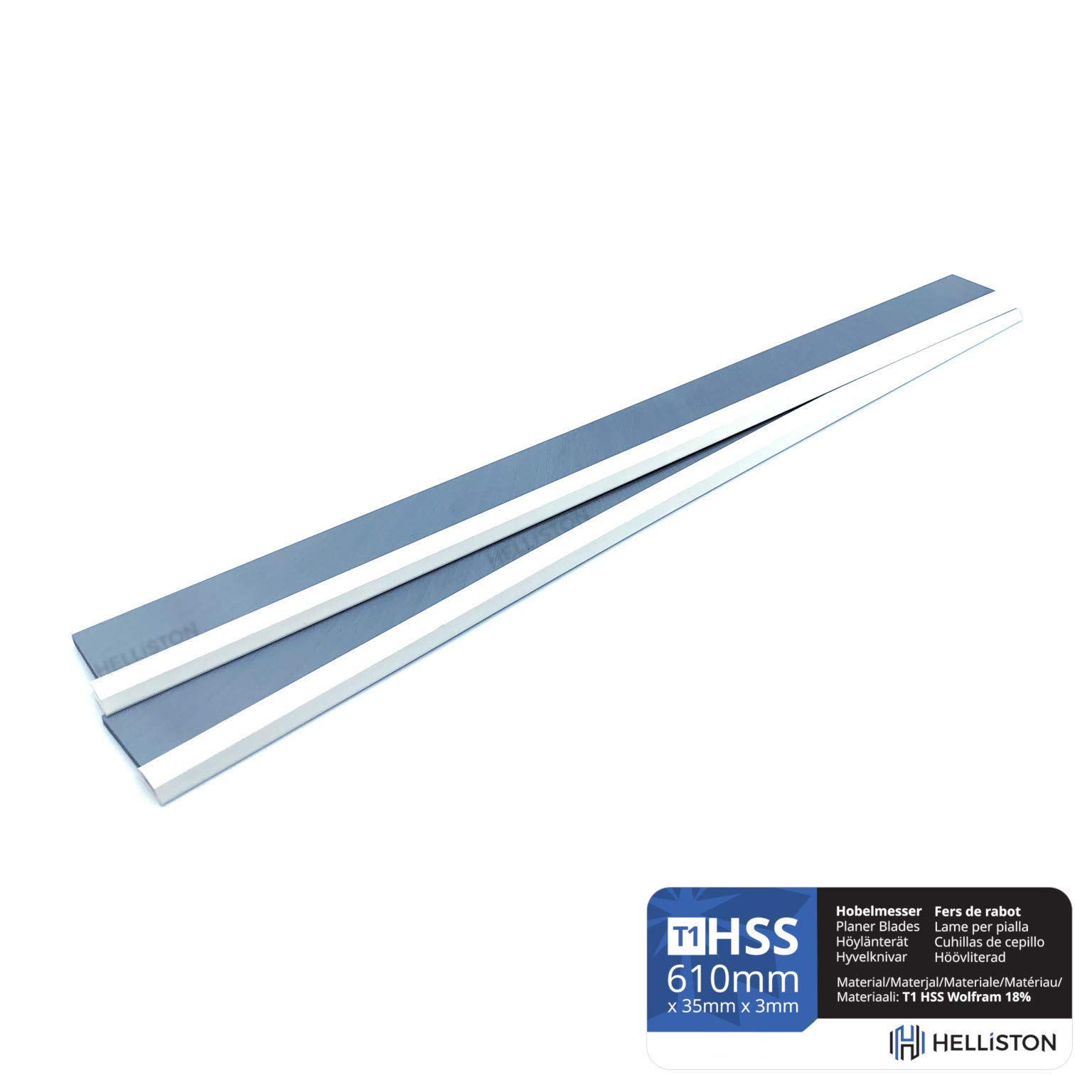 HSS Wolfram 18% Fers de rabot 610 x 35 x 3mm (1 jeu = 2 lames)