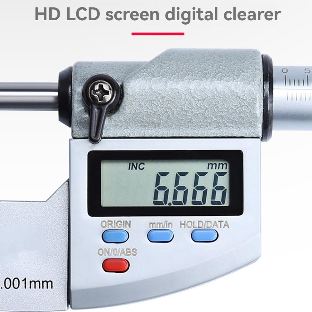 Micrómetro Digital con Pantalla Digital de 0,001 mm, Calibre Electrónico Digital Resistente Al Agua IP65 de 0 A 25 mm