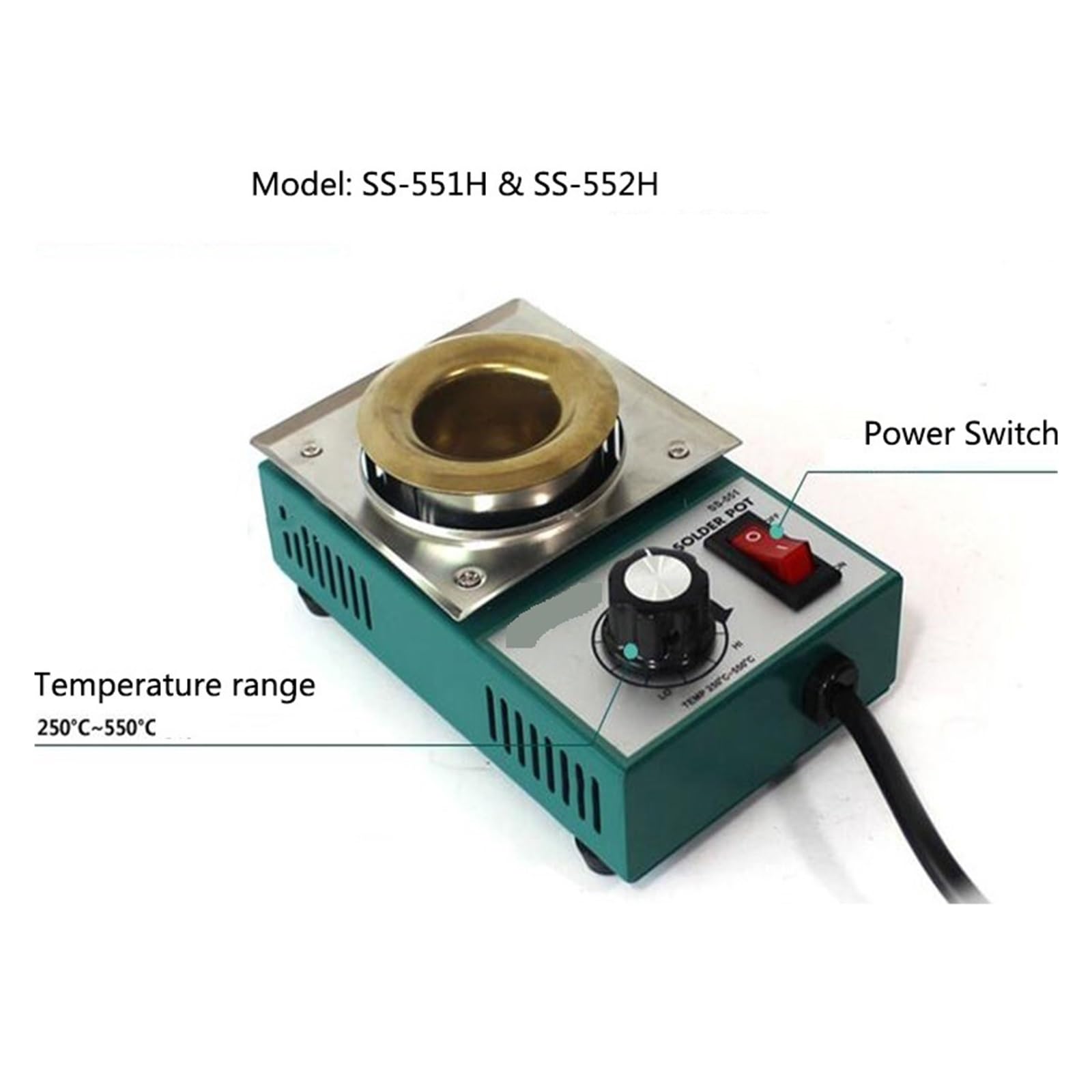 Pot de soudure, Fer à souder sans plomb, Pot, bain dessouder, four de d'étain, outil d'étamage fil 150W/200W/250W/300W(SS-554H 300W)