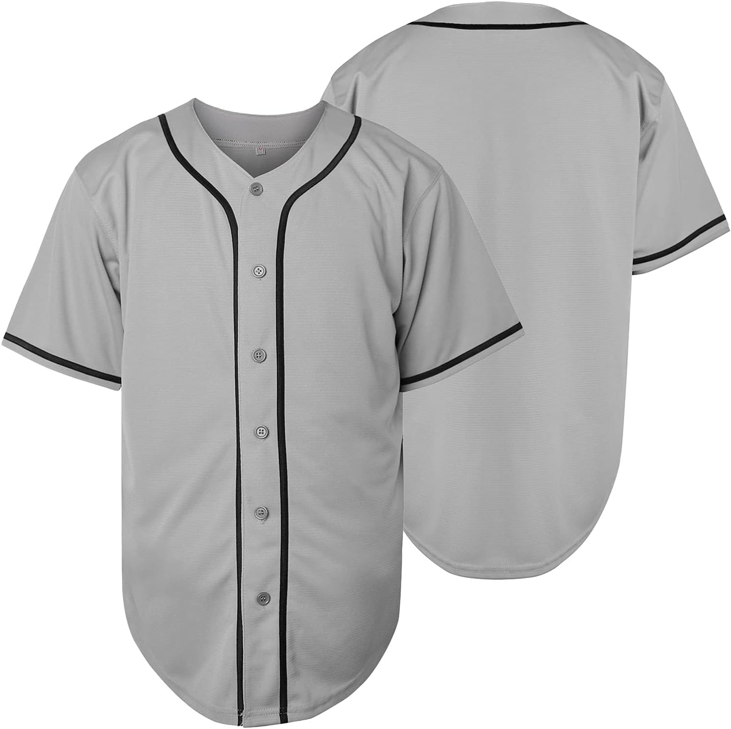 Blank Plain Hip Hop Hipster Button Down Baseball Jersey, Short Sleeve Active T Shirts