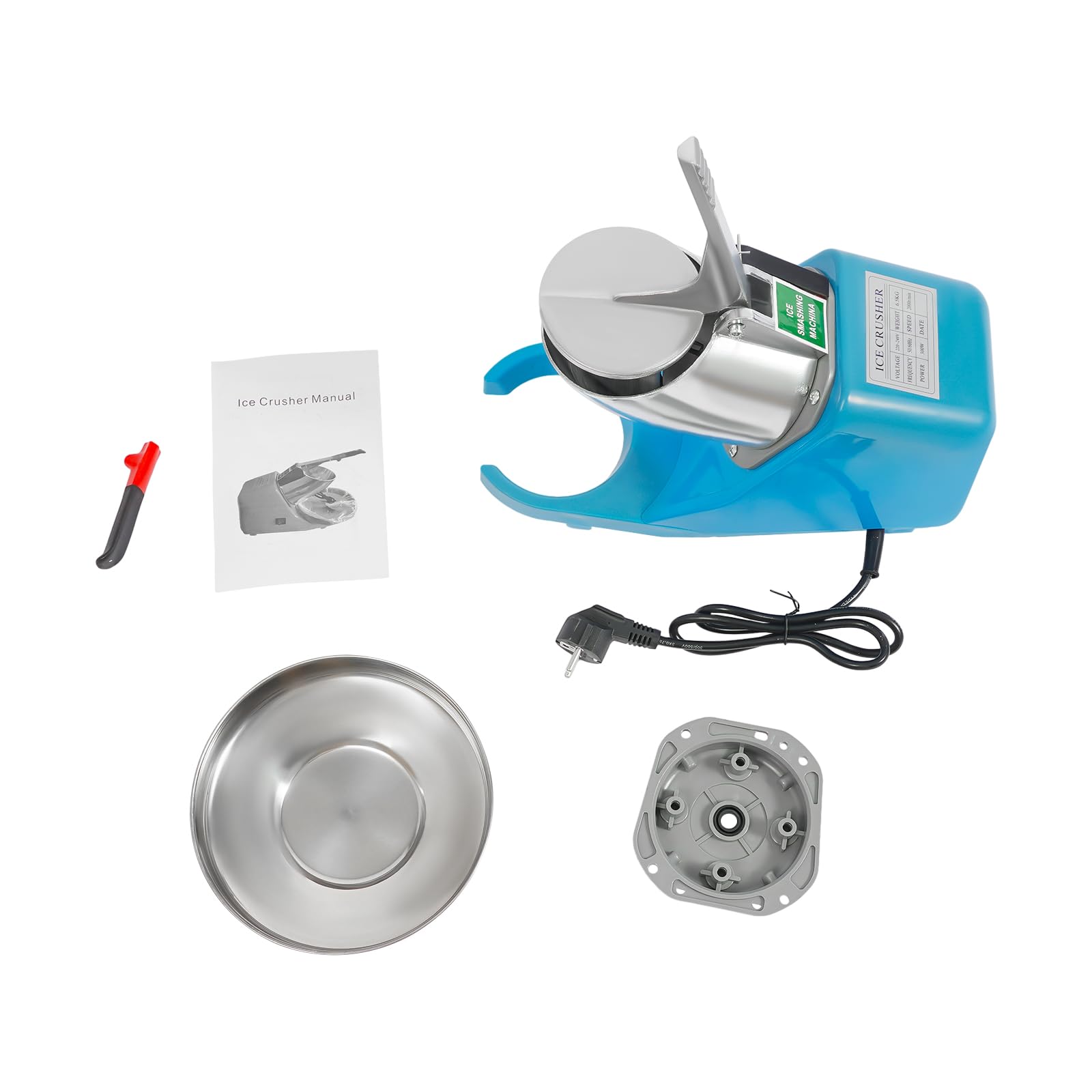 Ice Crusher 380w Trituradora de hielo eléctrica 2200 RPM Máquina de cono de nieve Máquina de hielo y granito para restaurantes Hotel Snack Bar Tiendas de bebidas frías café
