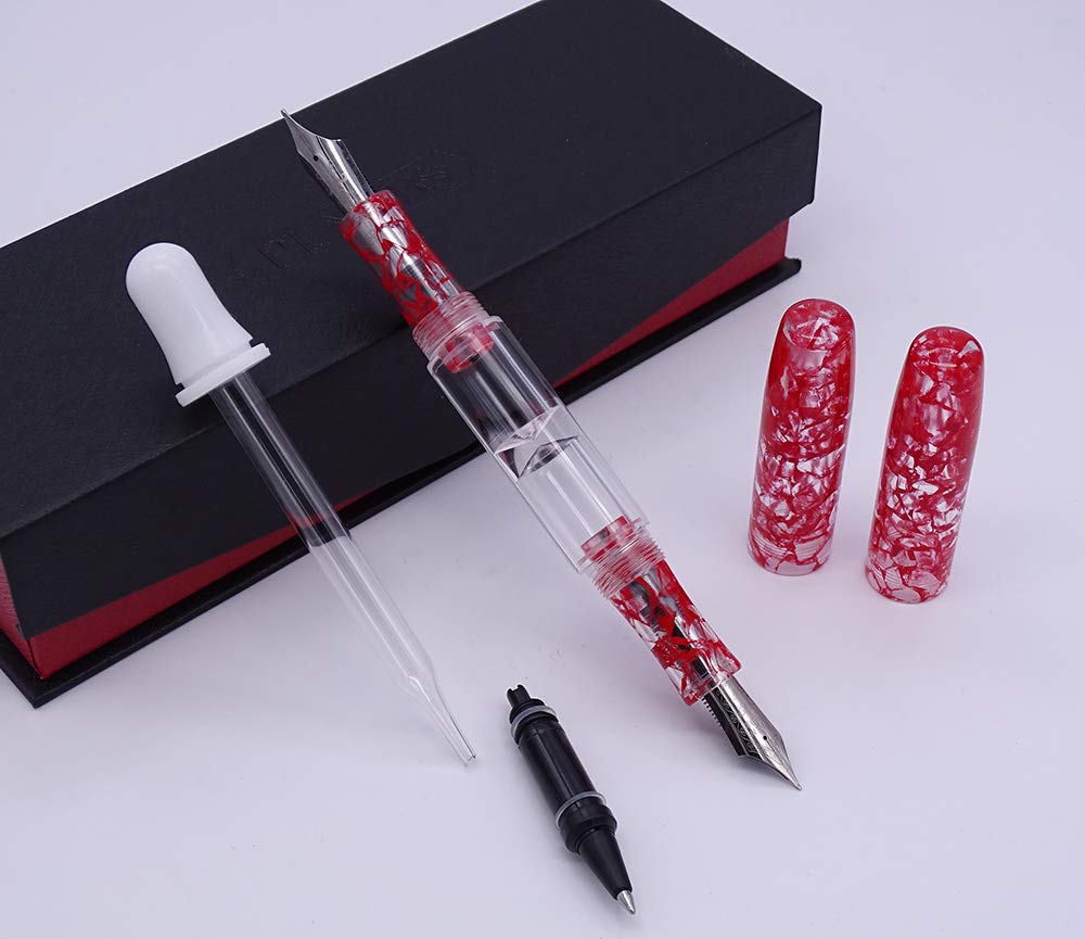 Amazon | PENBBS 469-99 ダブルペン先 万年筆 細字 中字 赤 アクリル