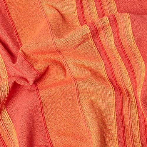 Homescapes Tagesdecke Morocco, orange, Sofa-Überwurf aus 100% Baumwolle, weiche Wohndecke 150 x 200 cm, orange-Terracotta gestreift, mit Fransen