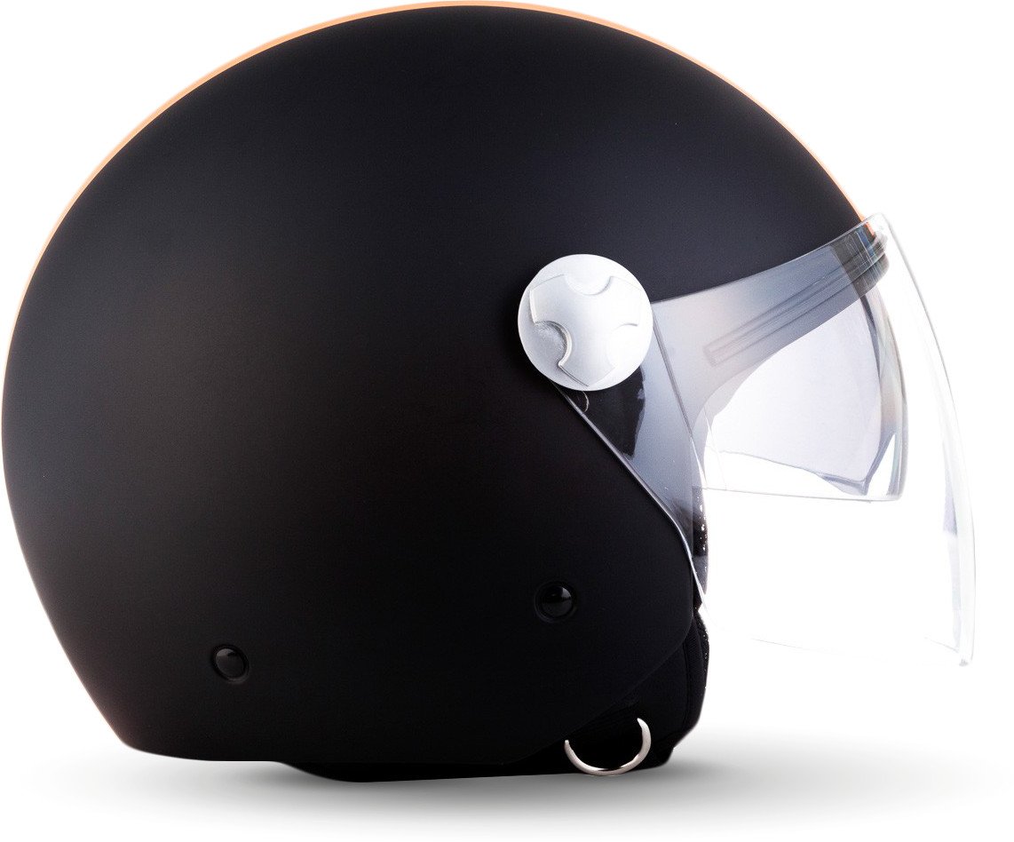 ARMOR HELMETS® AV-63 „Fun Matt Black“ · Jet-Helm · Motorrad-Helm Roller-Helm Scooter-Helm Moped Mofa-Helm Chopper Retro · ECE 22.05 Sonnenvisier Schnellverschluss Tasche XS–XXL (53-64cm)