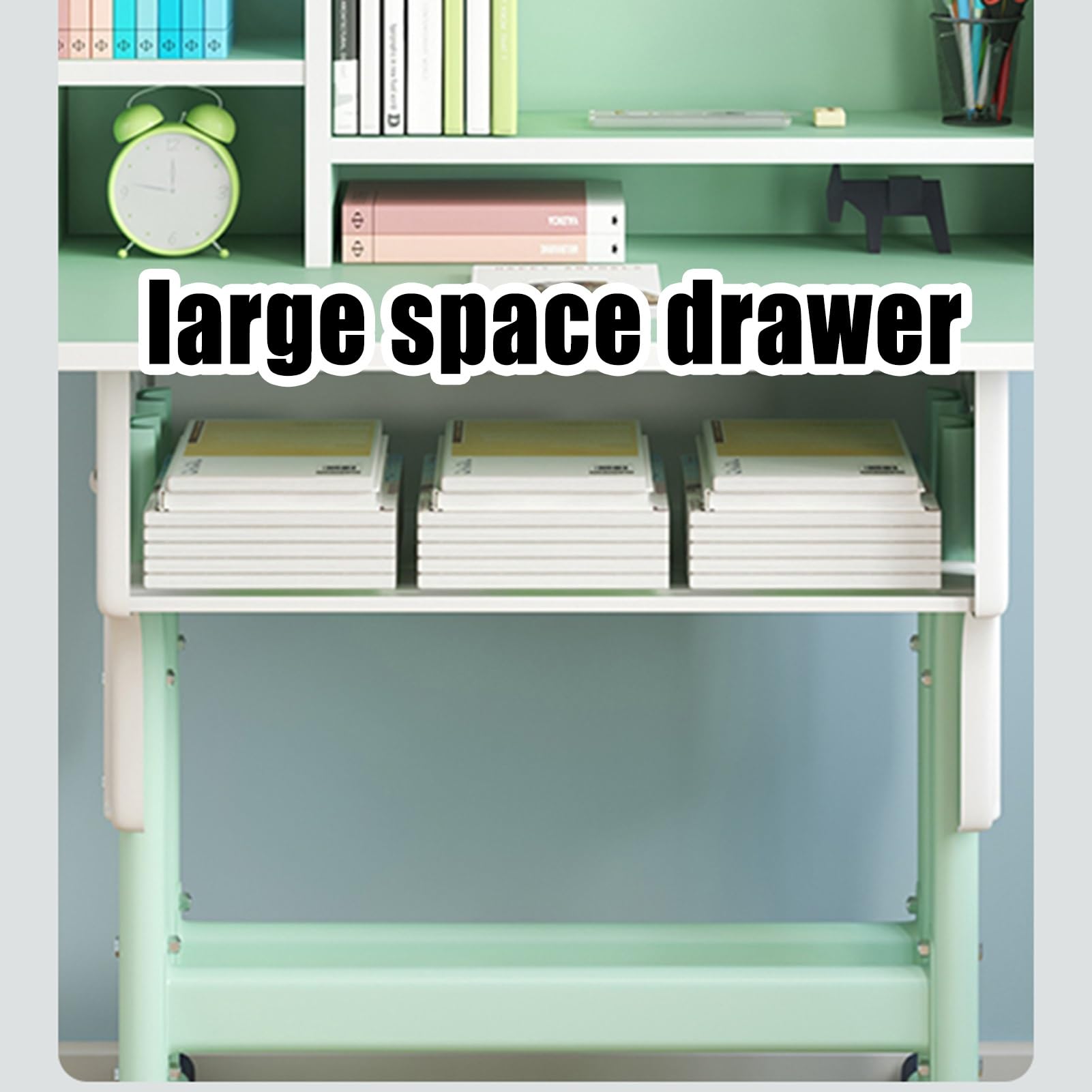 Schreibtisch- Und Stuhl-Set Kinder-Arbeitstisch Höhenverstellbarer Schreibtisch Kinder-Arbeitszimmer Mit Großer Schublade Integriertem Bücherregal (Color : C, S : 70 * 50CM)