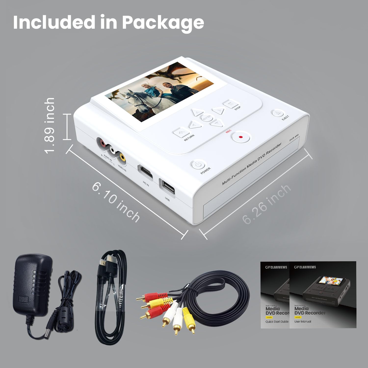 Grabadora de VHS a DVD, máquina convertidora de VHS a DVD, convierte VHS, VCR, videocámara a DVD, USB, tarjeta SD, teléfono inteligente WiFi a DVD, USB, SD, copia de disco duro 【VHS/cintas/reproductor