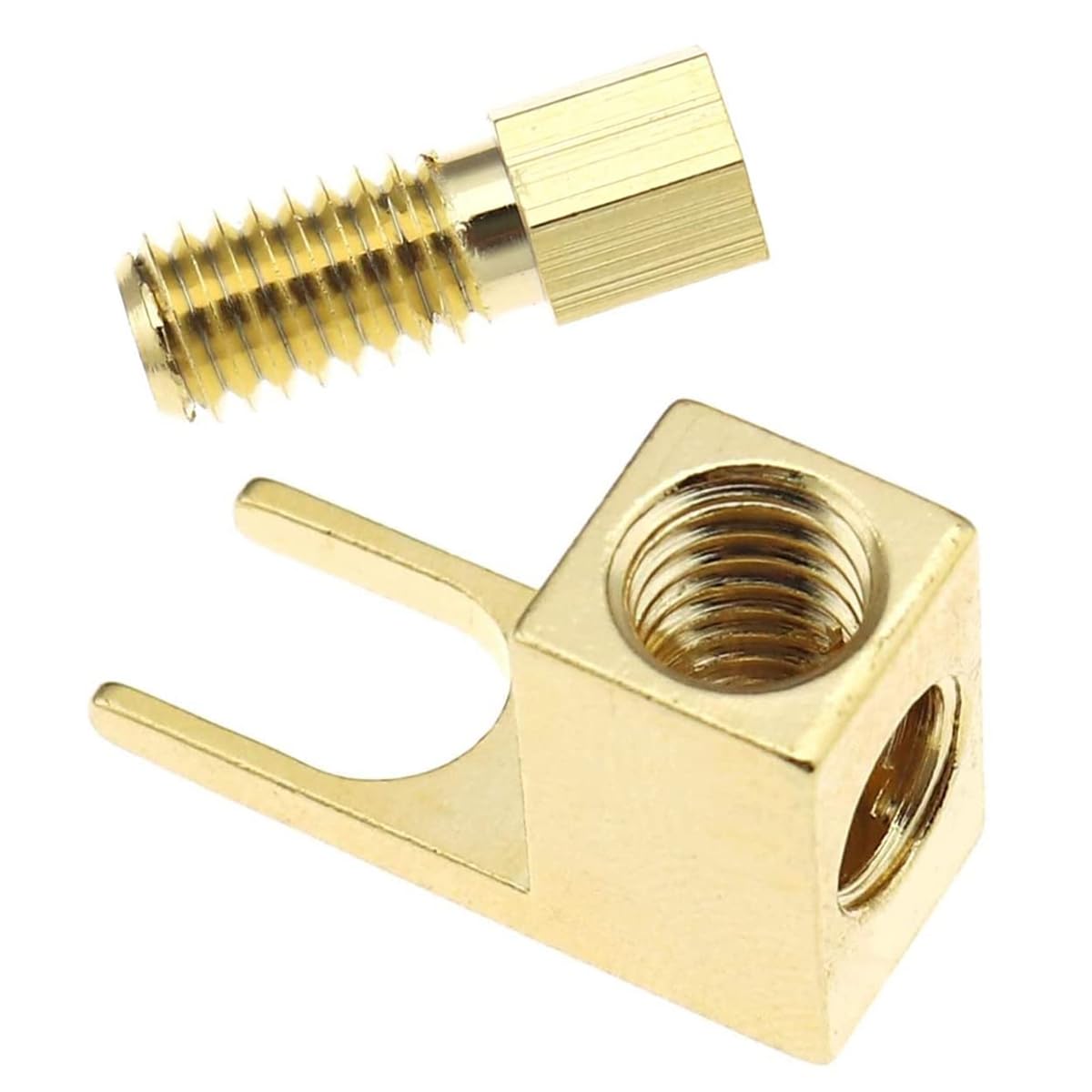 WANGCL 8 pezzi Connettore per cavo altoparlante, adattatore da banana a forcella Hi-End Cavo altoparlante Filo forcella rettangolare For-k e connettore a morsetto