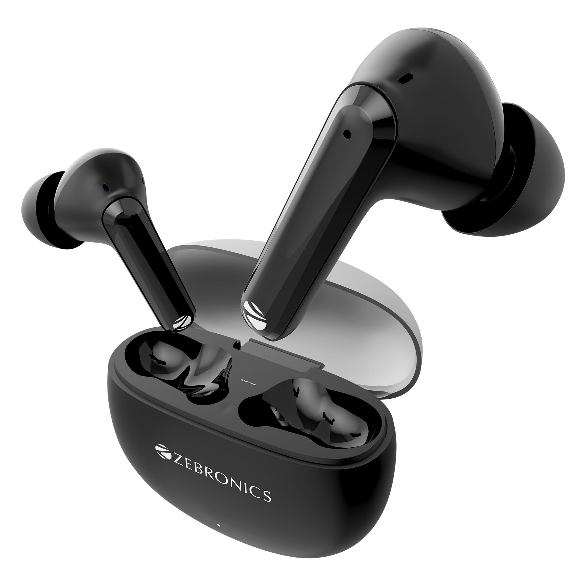 ZEBRONICS PODS K3, in-Ear Wireless Earbuds, 40 Hrs Backup, Dual EQ, Quad MIC ENC, 10mm Bass Drivers, Rapid Charging, Bluetooth, Flash Connect, Low Latency Gaming (Black)-image-3