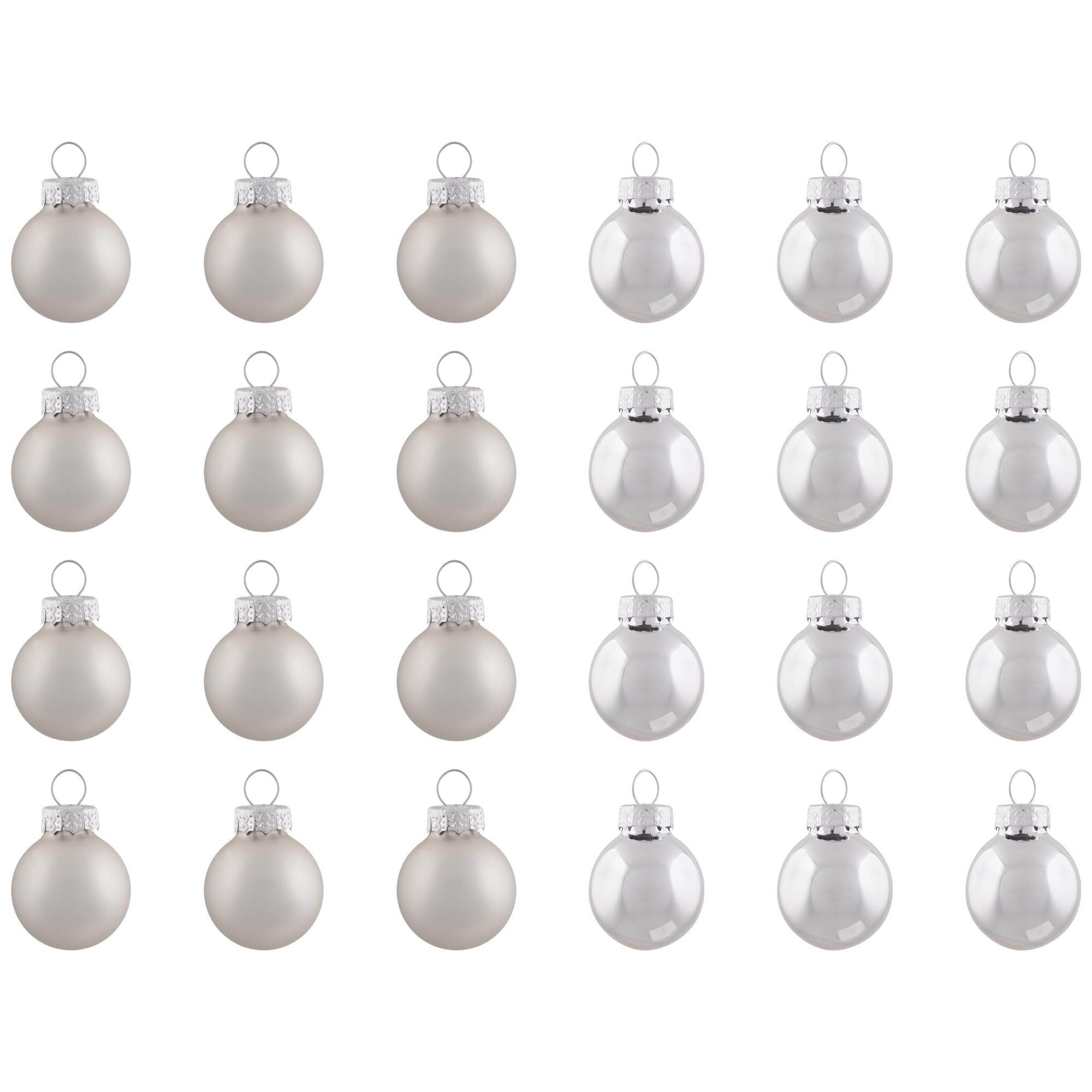 NORTHLIGHT WY00695 Silver Mini Glass Ball Christmas Ornament Set, 1