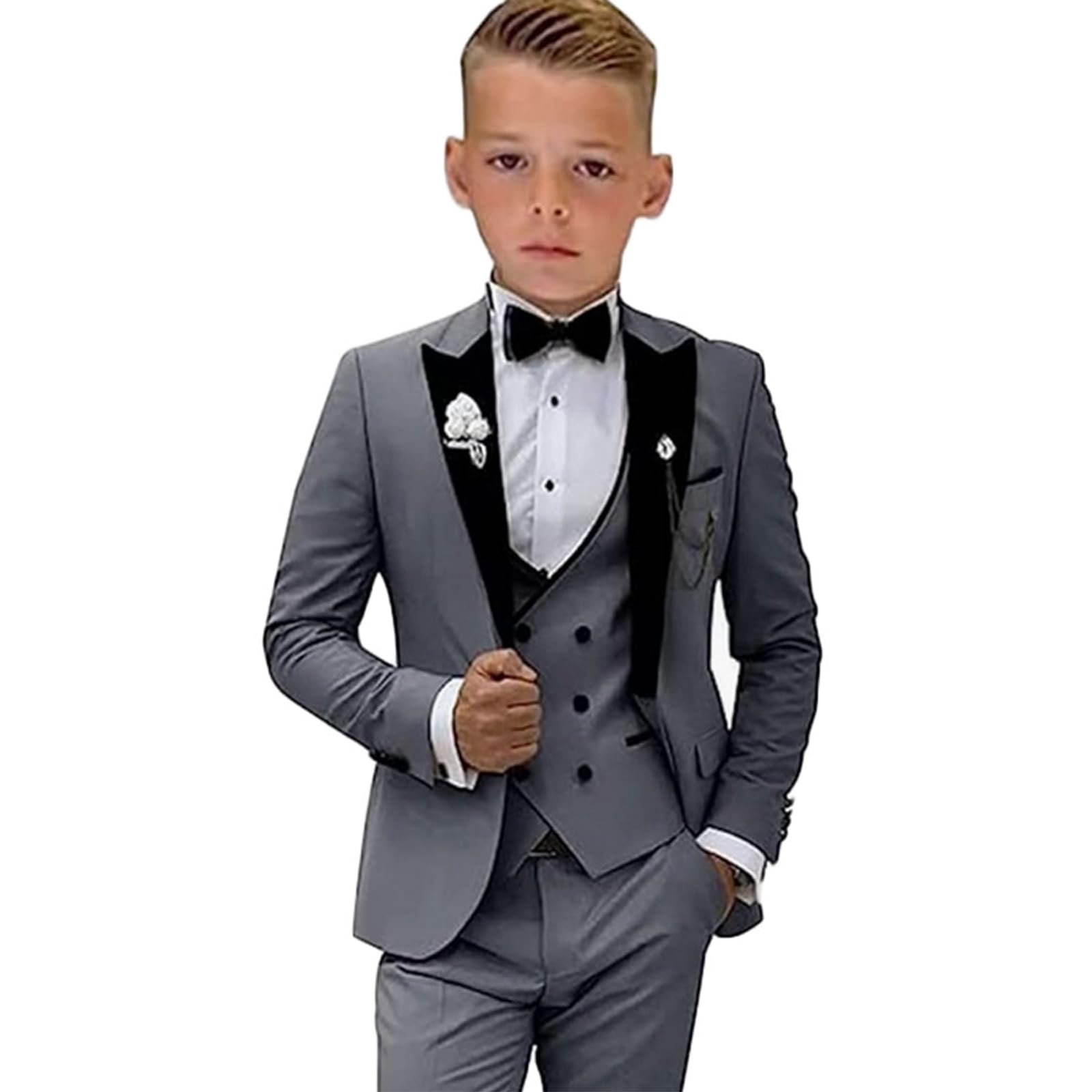 Abiti per ragazzo 3 pezzi Slim Fit Set giacca gilet pantaloni smoking matrimonio per 3-16 anni