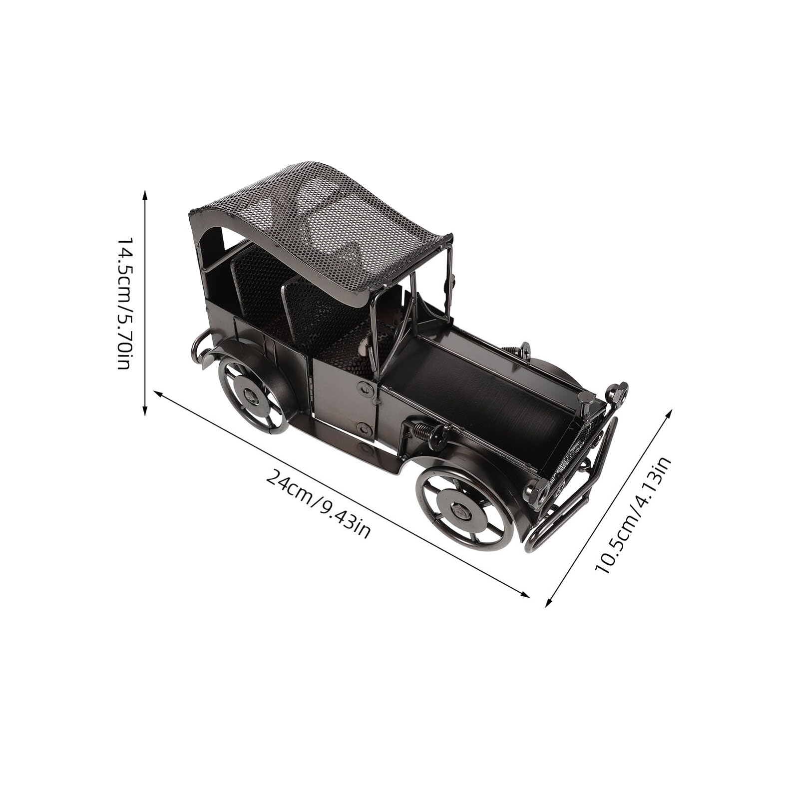Modellino Auto Vintage in Metallo Nero, Ornamento Classico | Collezione per Salotto e Bar, Finitura Premium, Design Antico, Oggetto Regalo per Appassionati