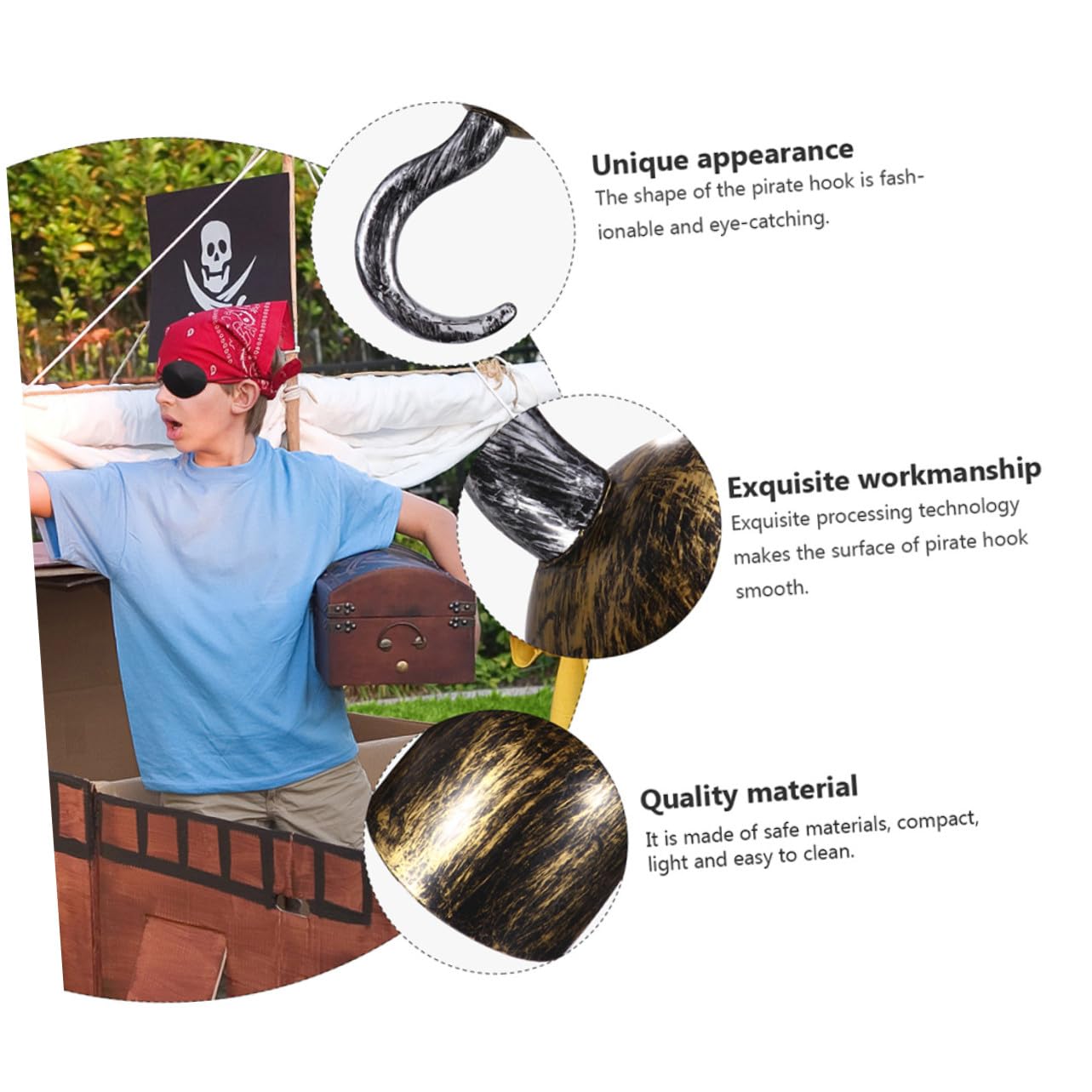 Hemobllo 6 Crochets de Pirate en Plastique Décoratifs pour Fête Cosplay et Déguisement
