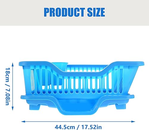 Miniatura 2 de Zerodeko Escurridor de platos de cocina con soporte para cubiertos, escurridor y boquilla de agua, escurridor de platos de plástico, cesta de