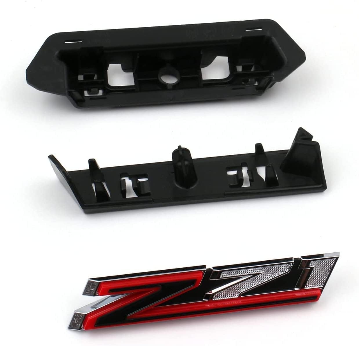 (Set of 3) 2Pc 2019-2021 Z71 Emblem 84632695 Fender Badge Nameplate Plus 1Pc 2019-2021 Grille Z71 Emblem Front Bowtie Badge 84384428 Replacement for Silverado 1500 HD 2500 HD (Chrome Red)