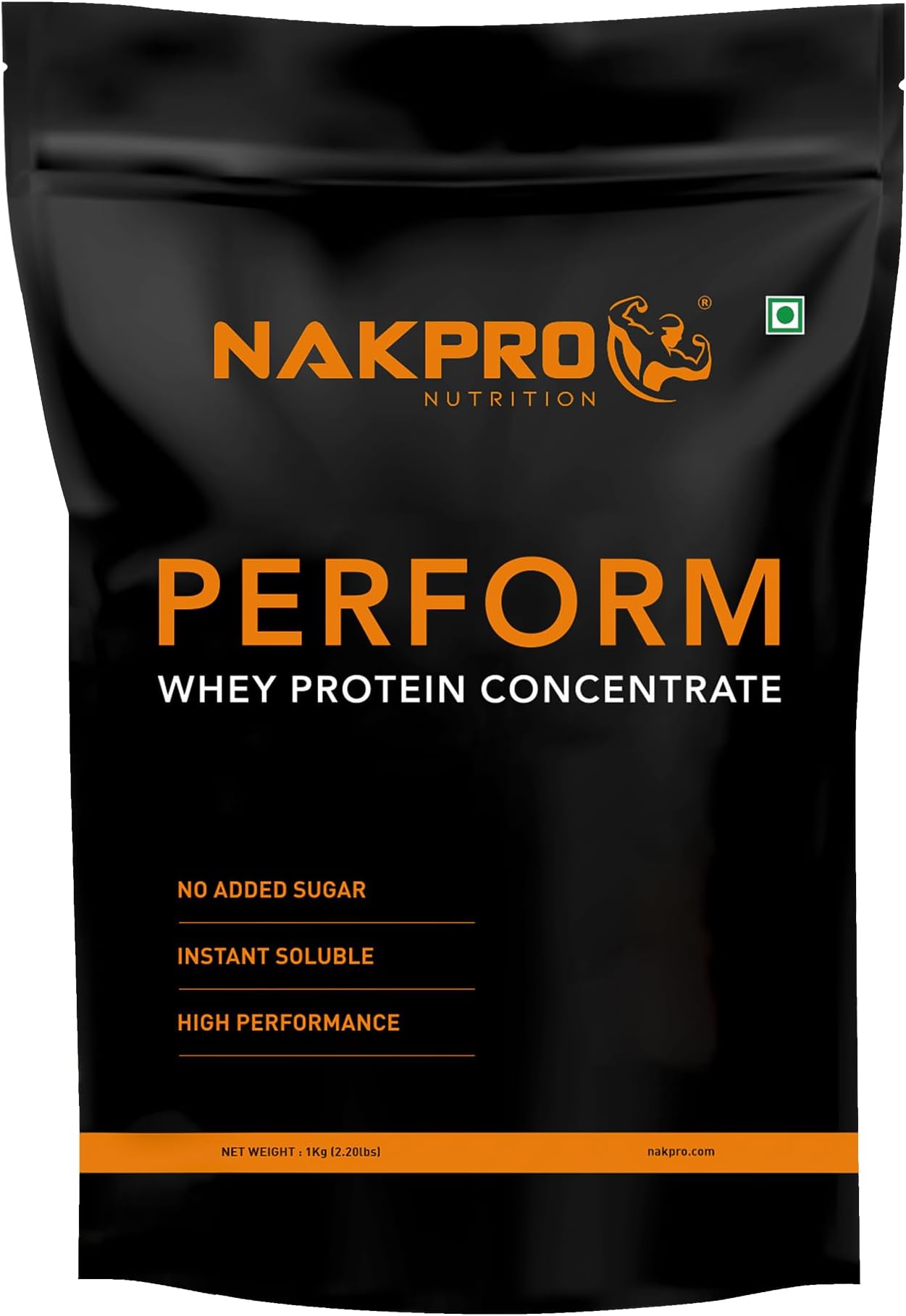 NAKPRO Perform Whey Protein Concentrate | 24g Protein, 5.3g BCAA per Serving | Muscle Recovery Workout Drink, Lean Muscle Growth (Chocolate, 1 Kg)