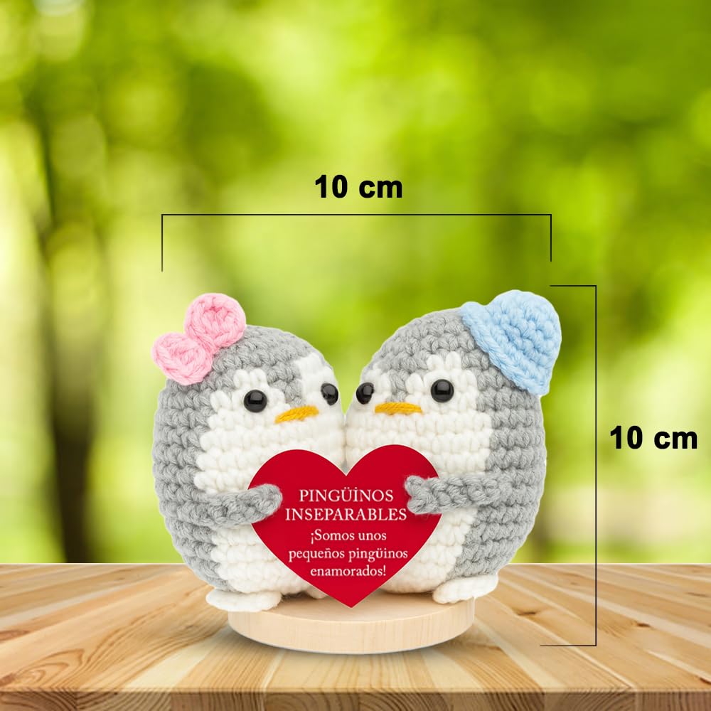 Bramart Pingüinos Enamorados Inseparables, Idea de Regalo Romántico para Pareja San Valentín para él y Ella Cumpleaños Boda Aniversario de Bodas Hombre Mujer Novios Sorpresa de Amor (1, Talla Única)