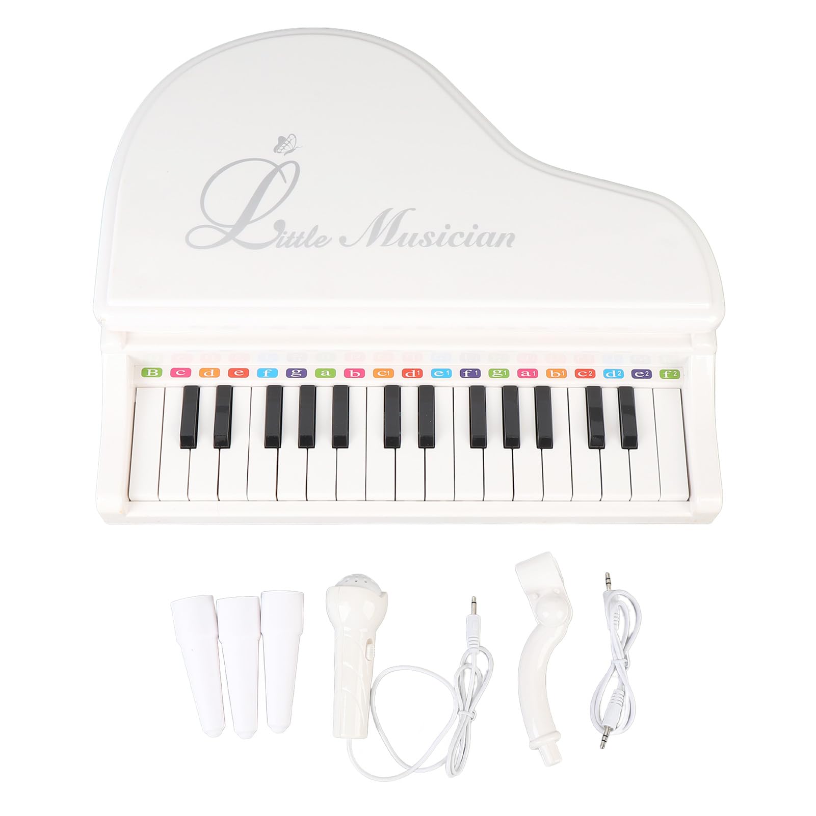 Musicale Giocattolo per Bambini Tastiera Educativa a 31 Tasti con Microfono Perfetto per i Principianti (Bianco)