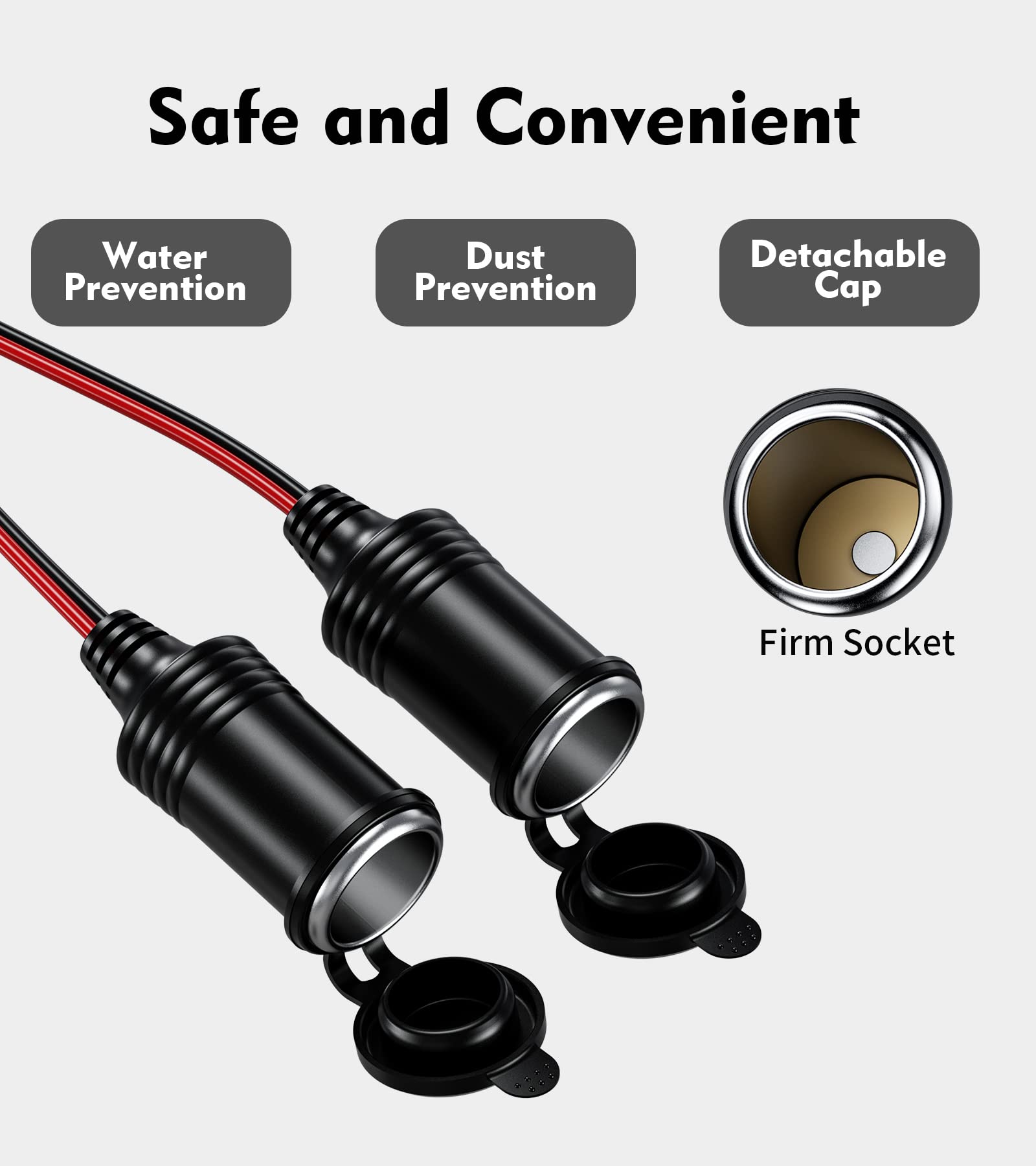 Thlevel Prolunga Per Presa Accendisigari Con 15A Fusibile Per 12V